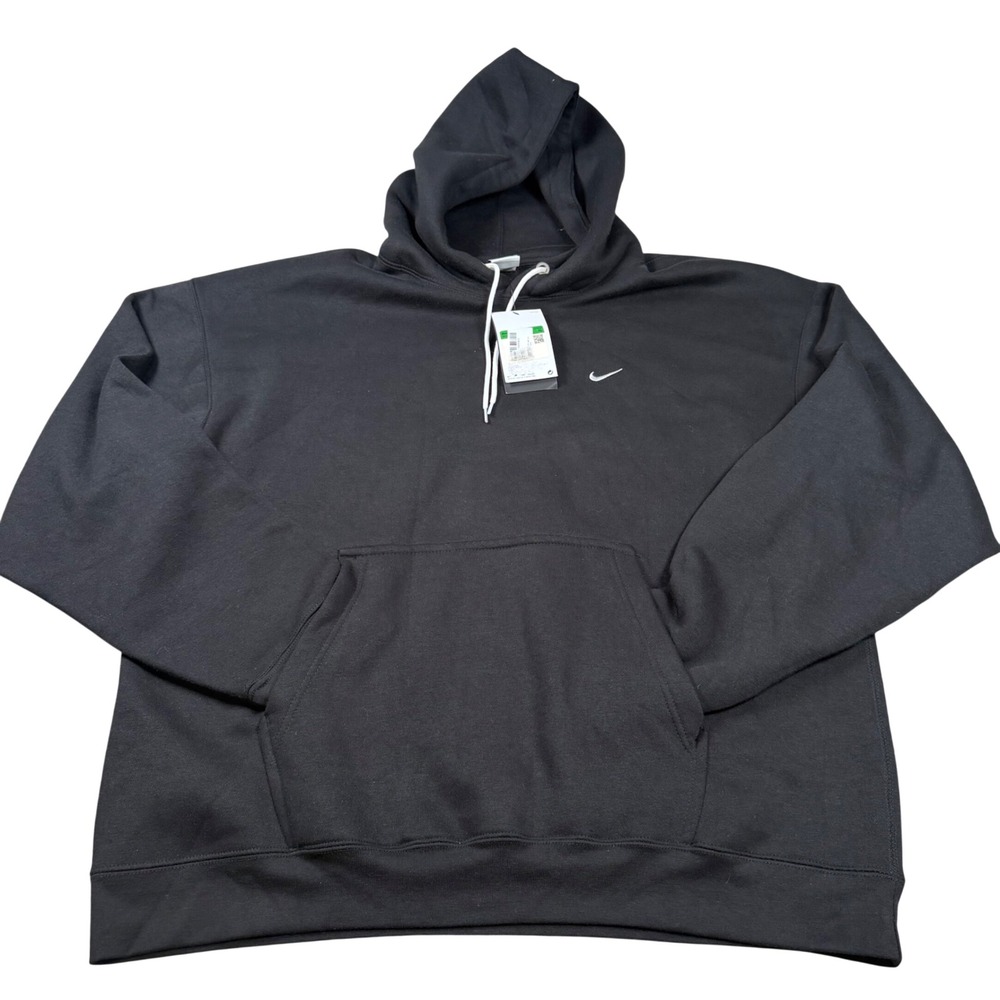 Nike Solo Swoosh Fleece Hoodie Black Loose Fit DX1355-010 Mens XL New